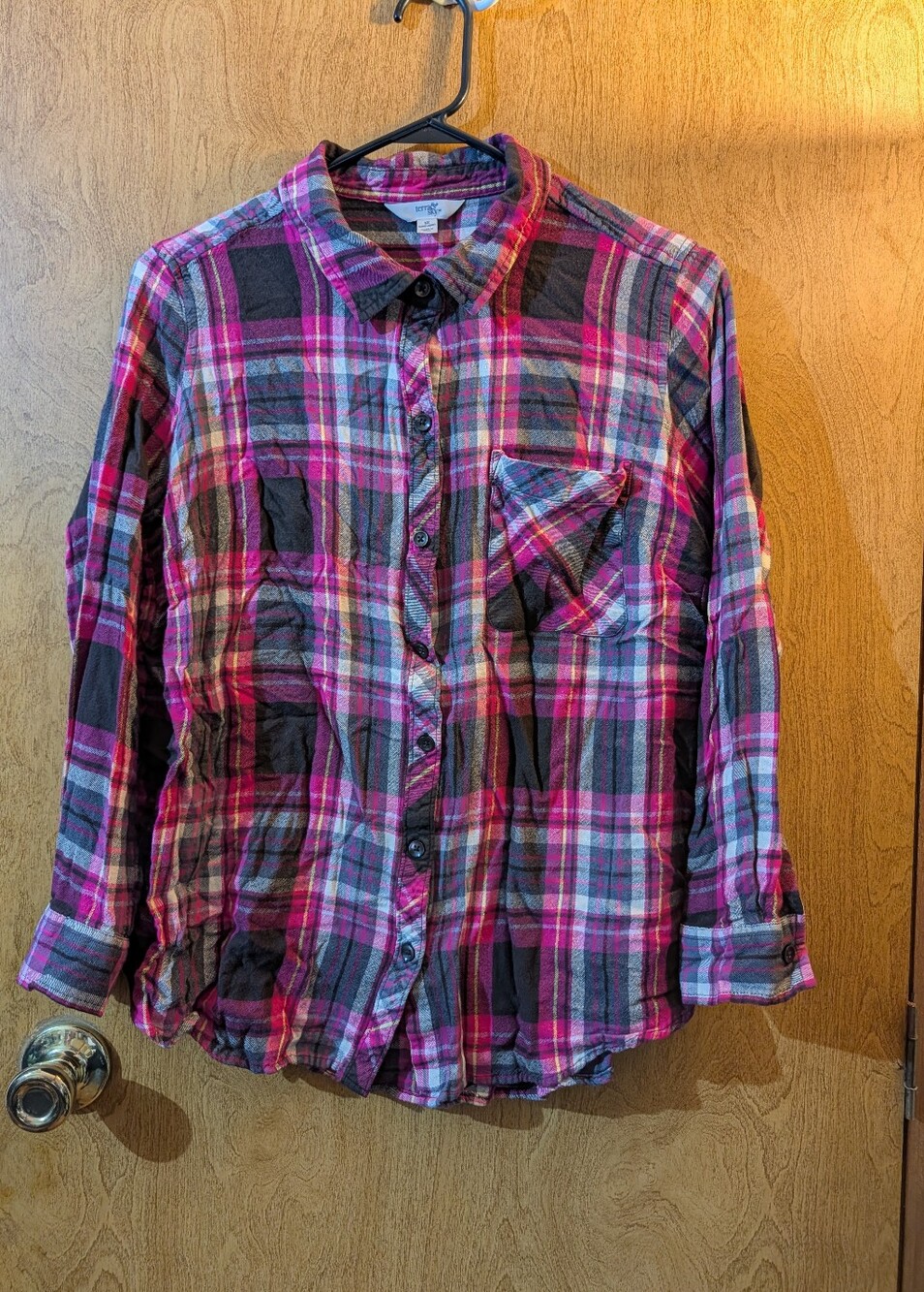 Terra & Sky Pink & Black Flannel Shirt.